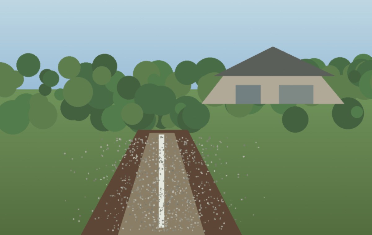 Murfreesboro yard with French drain installation area and drainage trench planning